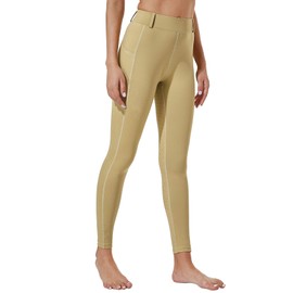 FitsT4 FitsT4 Kids Full Seat Silicon Grip Riding Tights Horseback Riding Equestrian Schooling Breeches Khaki L
