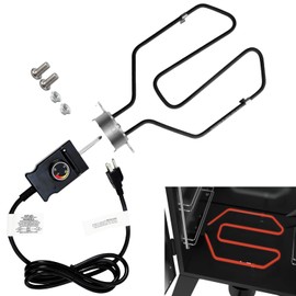 Upgrade 1650W Electric Smoker Heating Element Replacement Kit with Adjustable Thermostat Probe Cord Compatible with Masterbuilt, SmokeHollow, Cuisinart, Brinkmann Gourmet, Char-Broil and Cerakote Oven