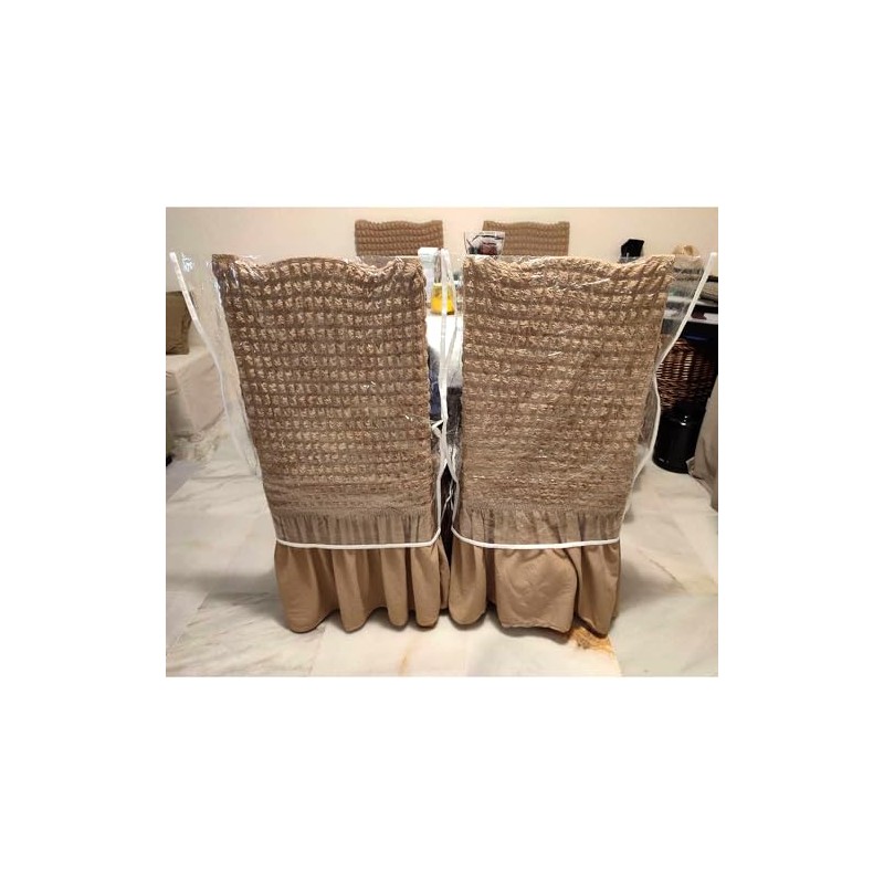 AYNINENG Plastic Dining Chair Protector, Chair Covers with Backrests, Clear