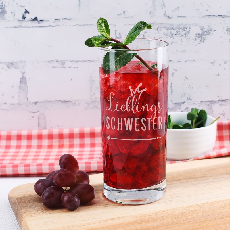 Herz & Heim® Drinking Glass with Engraving "Lieblings..." [German Language]