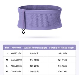 Viilich Belt Bag, Multifunctional, Breathable, Universal Concealed Knitted Waist Bag, Running Waist Bag with Large Capacity, Suitable for Running, Cycling, Jogging, purple