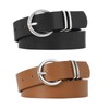 VONMELLI 2 Pack Women's Leather Belts for Jeans Pants Fashion