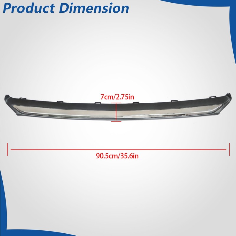 WFLNHB Front Bumper Cover Lower Trim Molding Chrome Replacement for