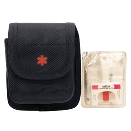 Rothco Black Double Narcan Nasal Spray Medical Pouch with Red Star Of Life Logo