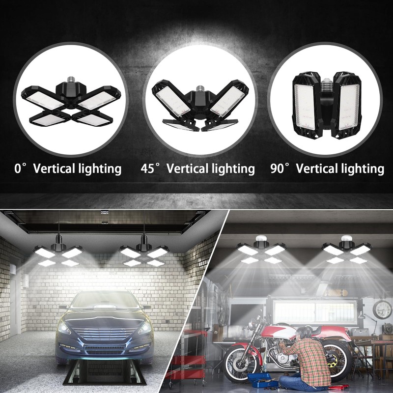 4 Pack LED Garage Light, 150W 15000LM 6500K LED Shop