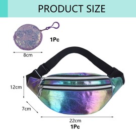 1 Piece Women's Waist Bag, 1 Piece Coin Purse, Sequin Waist Bag, Waterproof Waist Bag, Colorful Waist Bag, Travel Waist Bag, colour, Modern