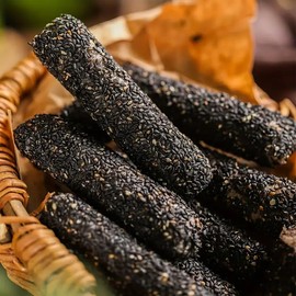 Black Sesame Sandwich Bar, High Calcium Healthy Snack, Full Belly Nutritious Breakfast Pastry 200g/7oz 夹心黑芝麻棒Shipping from California, U.S.