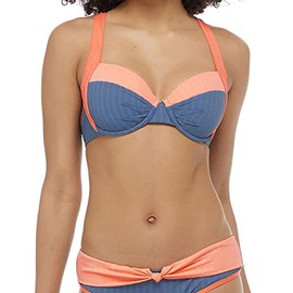 Skye Bañador para Mujer con Aros estándar Scarlett Push Up, Seashore Colorblock Rib, XS