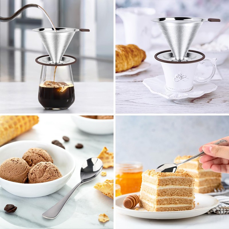 FACIACC Coffee Dripper Coffee Filter Stainless Steel Filter Slow Coffee