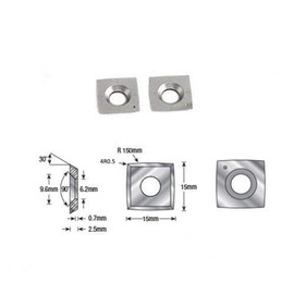 OSCARBIDE 15mm Carbide Cutters,Square Tungsten Carbide Inserts (15 x15 x2.5-R150),Replacement Cutter 6”Radius Face for Woodworking Spiral/Helical Planer Cutter Head and Wood Turning Tool 10pcs