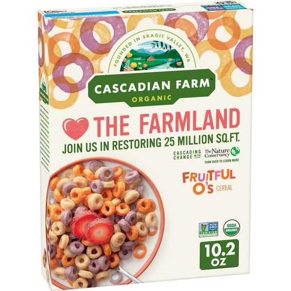 Cascadian Farm Organic Cereal, Fruitful O's, 10.2 Ounce (Pack of 10)