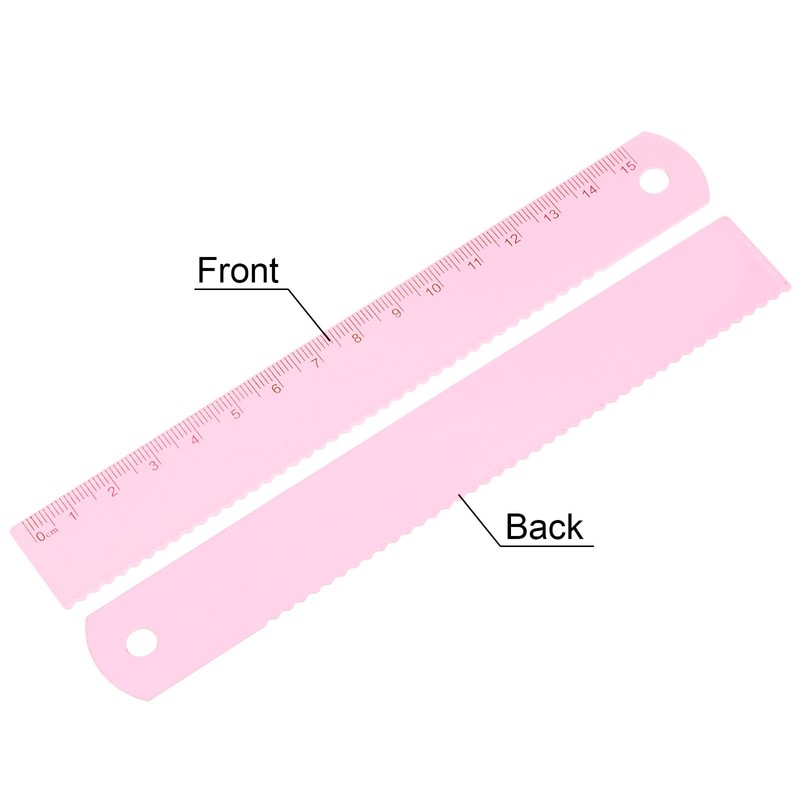 sourcing map Straight Ruler 15cm Metric Aluminum Alloy Ruler Wave