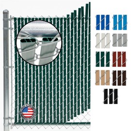 Fence Source Double-Double Bottom Locking Privacy Fence Slat (9 Colors) Double Wall Reinforced with Two Legs Inside - Made for 6’ high Chain Link Fence (6 ft, Green)