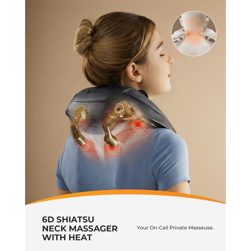 FSA Eligible Cordless Neck Massager with Heat and Remote Control