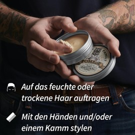 Hair Pomade for Men - Water Based Medium Hold Men Hair Styling Pomade Contains Volumising Bentonite Clay - Texturising Non Greasy Anti Dandruff Pomade for That Natural Healthy Shine - Original 100 ml