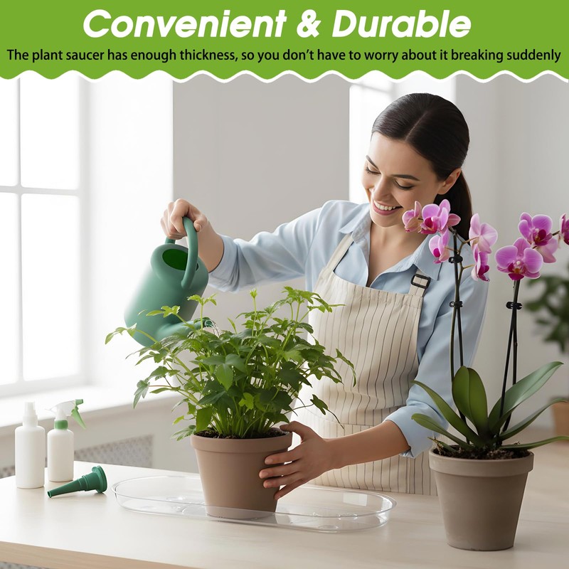 Juexica 4 Pcs 17.7 x 6.1 Inch Plant Tray Plastic