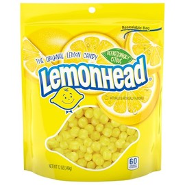 LEMONHEAD Lemonhead Hard Lemon Candy, Refreshingly Citrus, Resealable Bag, 12 oz