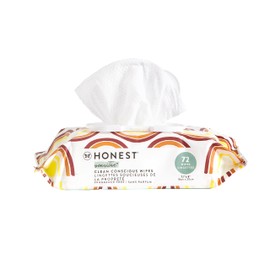 The Honest Company Clean Conscious Wipes | 99% Water, Compostable, Plant-Based, Baby Wipes | Hypoallergenic, EWG Verified | Rainbow, 72 Count