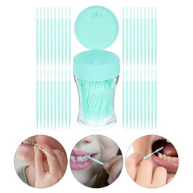 EXCEART 200Pcs Double-Head Toothpick Interdental Brushes Soft Plastic Floss Picks for Oral Care and Braces Cleaning with 6 Color Variety 3.14X2.36 Inch