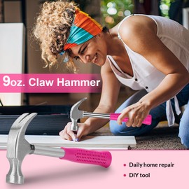 THINKWORK Pink Tool Set - 40 Piece General Household Hand Tool Kit with Storage Toolbox, Small Basic Tool Set Perfect for DIY, Home, Office, Garage and College Dormitory Use - Christmas Gift for Women