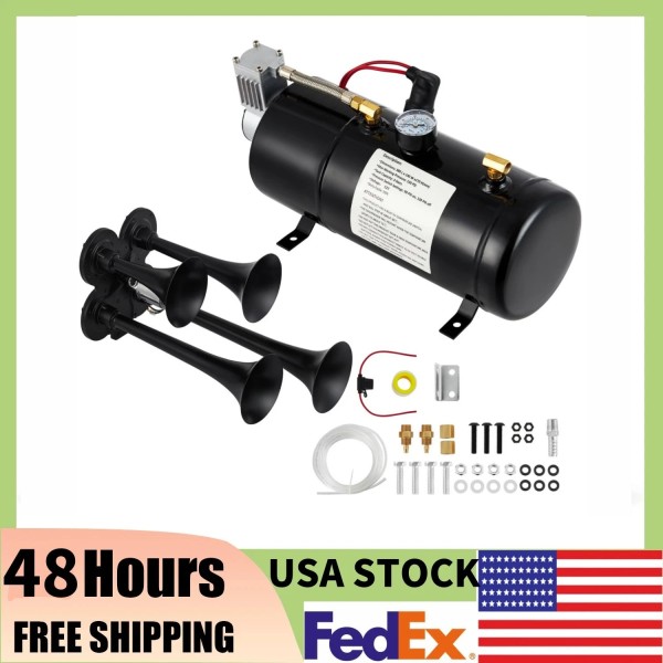 GRVEE Train Horn Kit 4 Horns 12V 150 DB truck