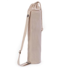 Yoga Studio GOTS Organic Cotton Lotus Yoga Bag with Adjustable, Webbing Shoulder Strap (Ecru)