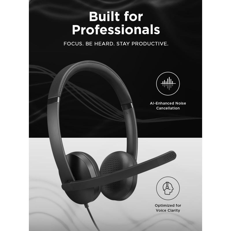 Lenovo Wired VoIP Headset 5000 per Teams, cuffie cablate USB-C