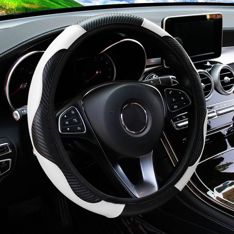 Car Steering Wheel Cover for 14.5–15 Inch Wheels – PU