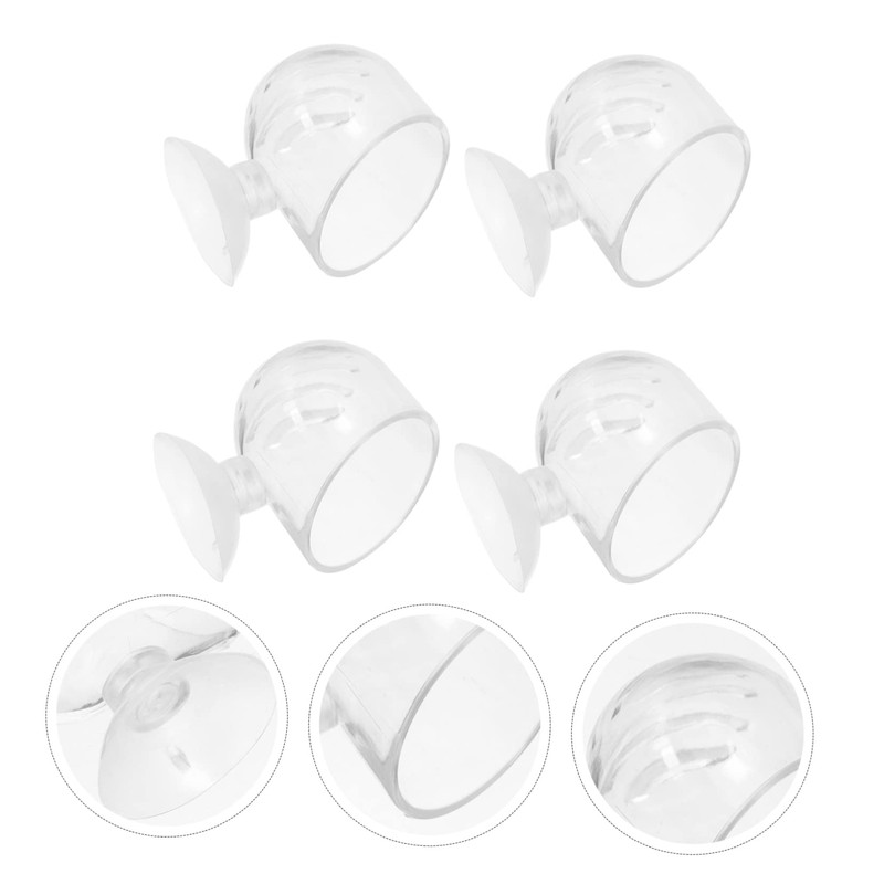 Mipcase 4pcs Acrylic Fish Feeding Cups Durable Shrimp Feeder Food
