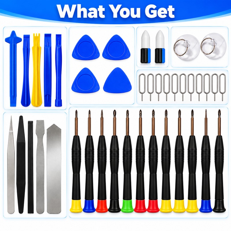 40-in-1 Mobile Phone Repair Tool Kit – Screwdriver, Spudger &