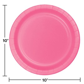 Creative Converting 503042B Table Needs, Touch of Color Paper Banquet Plates, Candy Pink, 10.25", 24ct