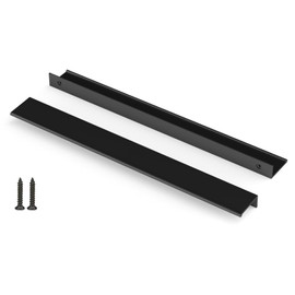 Peaha 10 Pack Kitchen Cabinet Handles 15 inch Black Pulls for Dresser Drawers Door Edge Finger Pull Aluminum Alloy Hardware