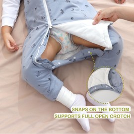 Nivolltha Super Soft Winter Baby Sleeping Bag with Feet 2.5 TOG, 100% Cotton Warm Toddler Sleep Sack with Feet, Ocean, Size M