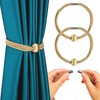 BEL AVENIR Jute Magnetic Curtain Tiebacks, Wood Bead Curtain Holdbacks