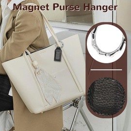 WSOQYEO Magnetic Purse Hanger Black Heavy Duty Keychain Handbag Holder for Table