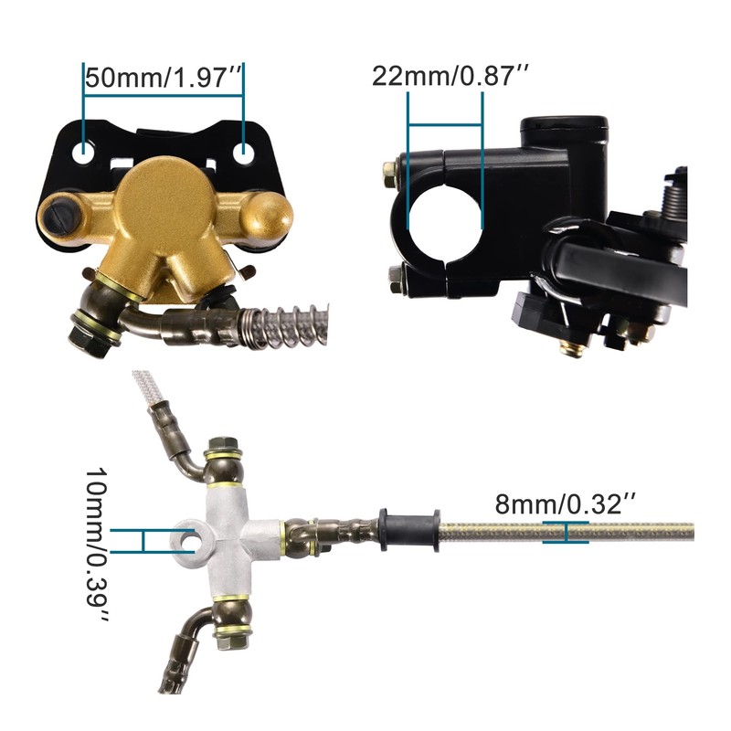 GOOFIT Front Disc Brake Master Cylinder Hydraulic Caliper Assembly for