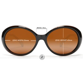 SAMBA SHADES Women's Sunglasses Polarized Lens Oversized Frame Retro Audrey Hepburn Style Brown