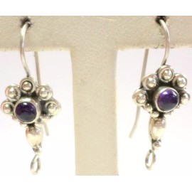 unbranded Vintage Pair Sterling 925 Purple Amethyst French Hook Connectors Earrings 3.27G