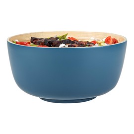 Restaurantware - Bambuddha 25 Ounce Medium Salad Bowl, 1 Heavy-Duty Round Salad Bowl - Sustainable, Reusable, Blue Bamboo Serving Bowl, for Serving Salads, Fruits, and Appetizers