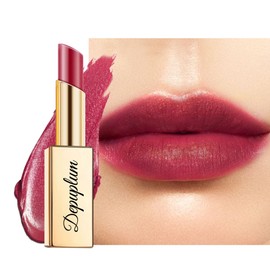 Depuplum Dark Red Moisturizing Lipstick for Women Shimmer Tinted Lip Balm Hydrating Nourishing Burgundy Lip Gloss Vegan& Cruelty Free Lip Makeup, ZG112 Deep Love