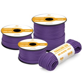 Abma Cord 550 Paracord 4mm 30m Rope 7 Strands Type III Parachute Cord for Crafting, Camping, Survival, Outdoor - Max. 250kg - Purple