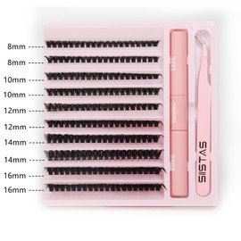 DIY Lash Extension Kit，200pcs Lash Clusters Individual Lashes Eyelash Extension Kit D Curl Volume Cluster Eyelashes with Lash Bond and Seal and Lash Tweezers，Application at Home Lash Extension Kit(60D