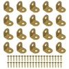Heyous 20PCS Furniture Corner Brace Hooks Fasteners Mini Brackets Gold