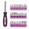 DEKO Pink Tool Set 110 Piece Household Tool Kit,Ladies Portable