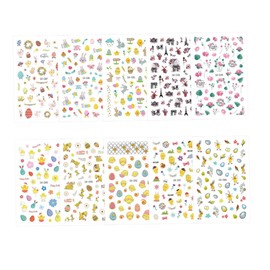 Healeved 2sets Easter Manicure Stickers Nail Art Paste Fun Creative Decals for Kids Easy Application Great for Holiday Celebrations Events 10pcs*2 Random Color
