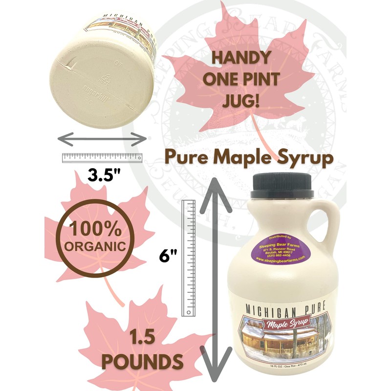 All Natural, 100% Pure, B Grade, Maple Syrup, 16 Oz.