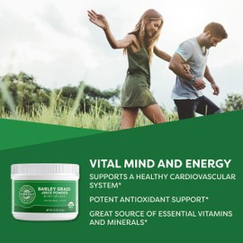 Vimergy Barley Grass Juice Powder Dietary Supplement - 0.8g per Serving (150 Servings) – Clean Superfood Formula – Promotes Cardiovascular Health* – Organic, Vegan & Gluten-Free – Travel Size 120g