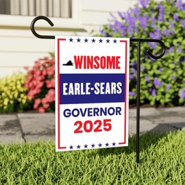 Winsome Earle-Sears For Virginia Governor 2025 Garden Flag, Double Sided, 2025 Governor Flag, Elections Sign, Race Red White & Blue Flag