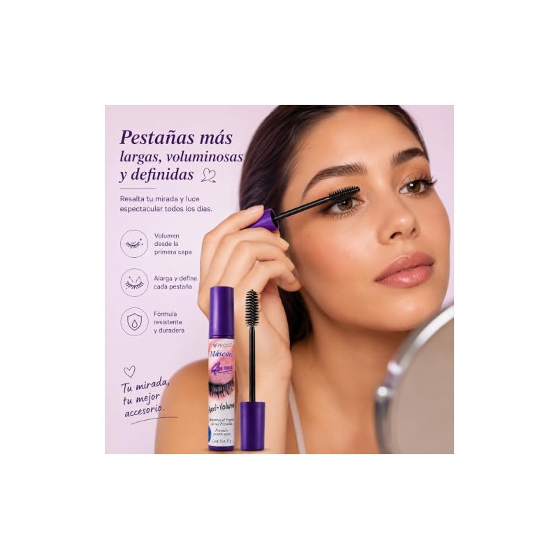 Prosa- Máscara de pestañas Maxi-Volume 4 en 1 de