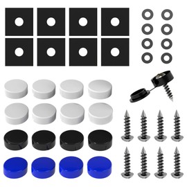 Flaconi Car License Plate Screws,License Plate Screw Caps,License Plate Screws,Screw for License Plate,License Plate Screw Covers,License Plate Screw,Suitable for Cars, Trucks, SUVs